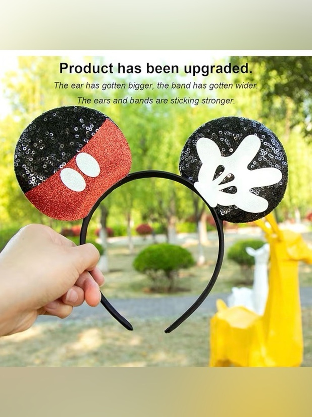 Mouse Ear Mickey Themed Headband - Black & Red - Picture 4 of 9